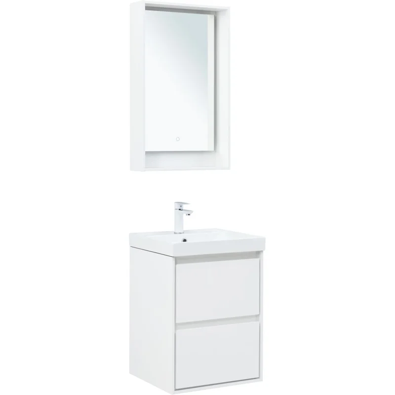 Тумба под раковину Aquanet Милан 50 белый глянец