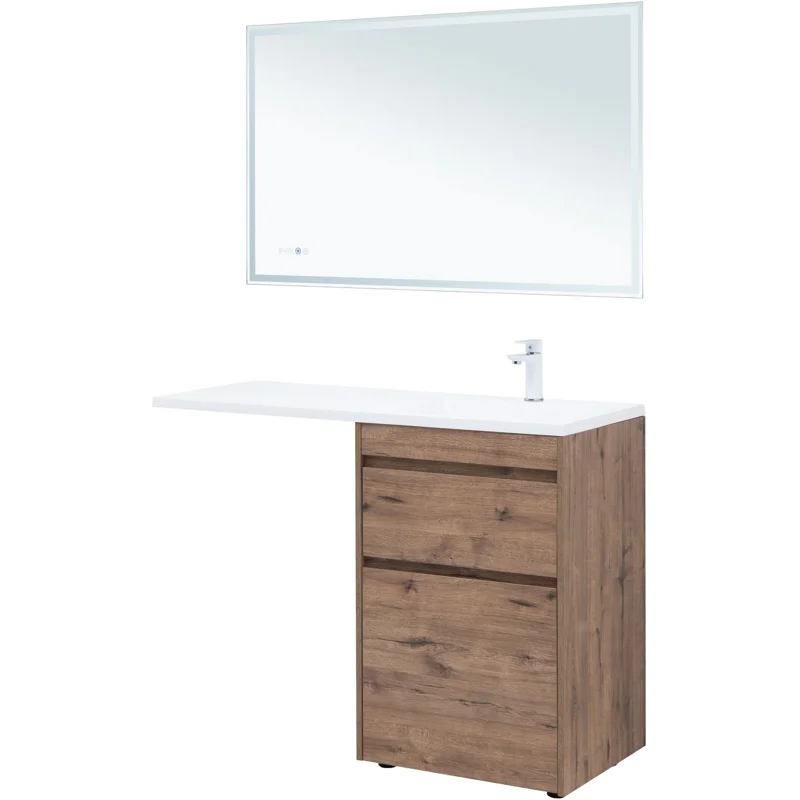 Тумба под раковину Aquanet Токио 58 дуб веллингтон (напольная 2 ящика)