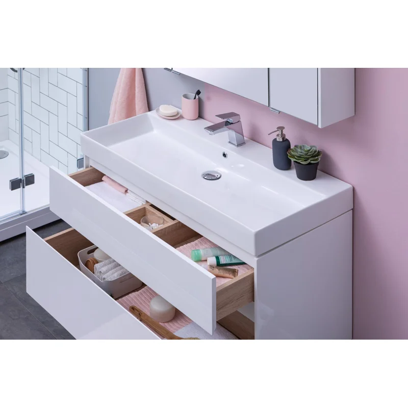 Тумба с раковиной Aquanet Бруклин 85 белый