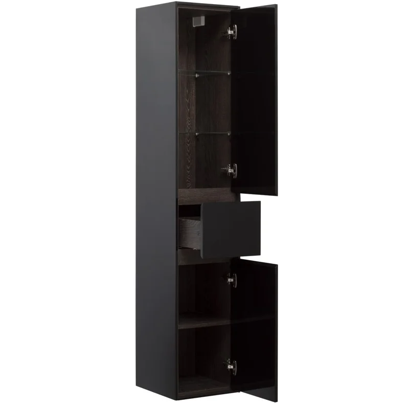 Пенал Aquanet Милан 35 черный глянец