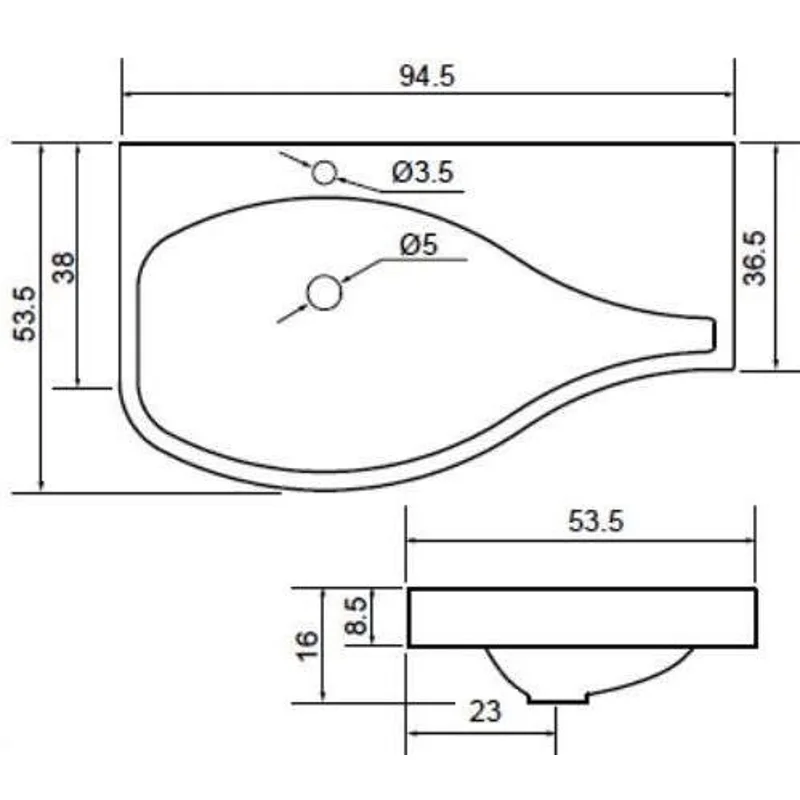 Раковина для тумбы Aquanet Сопрано 95 L