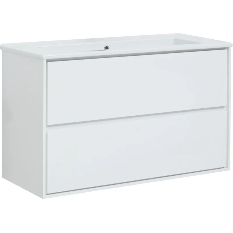 Тумба под раковину Aquanet Милан 105 белый глянец