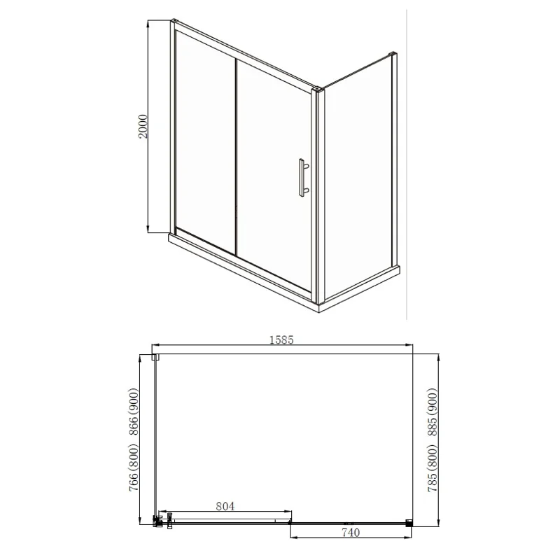 Душевой уголок Aquanet Delta NPE1131 1600х900, прозрачное стекло