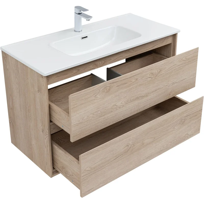 Тумба под раковину Aquanet Милан 100 дуб светлый