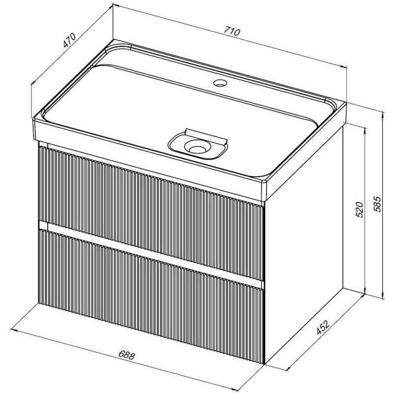 Тумба под раковину Aquanet Альтера 70 белый матовый