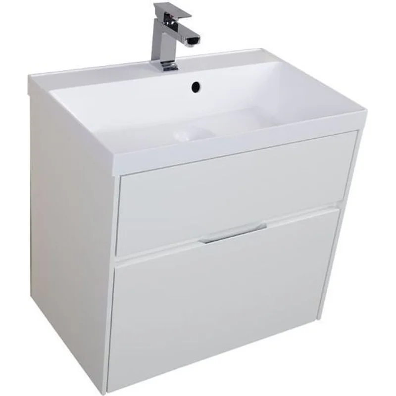 Тумба с раковиной Aquanet Латина 70 белый (2 ящика)