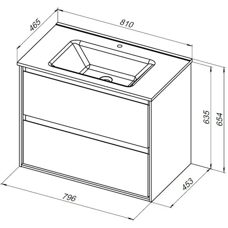 Тумба под раковину Aquanet Милан 80 дуб рустикальный