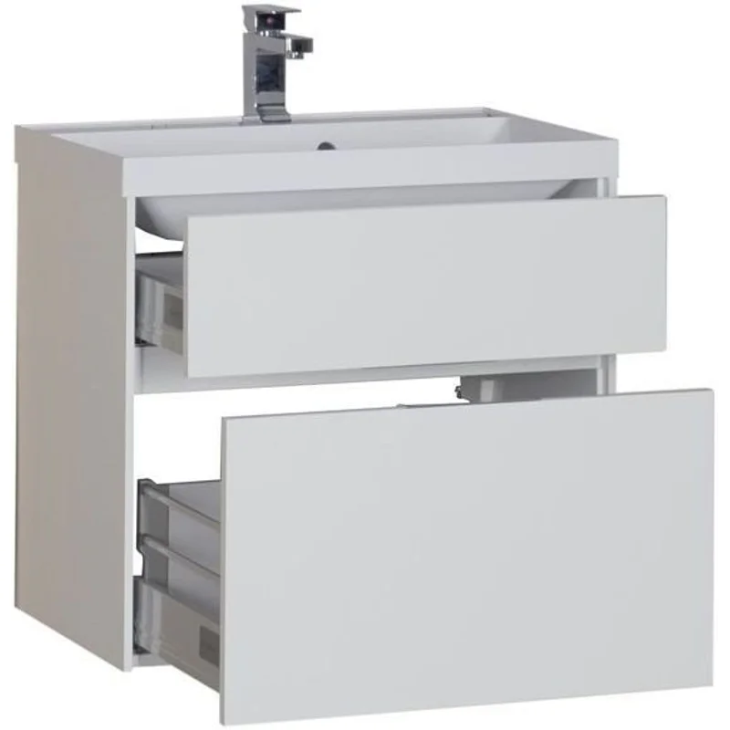Тумба с раковиной Aquanet Латина 70 белый (2 ящика)