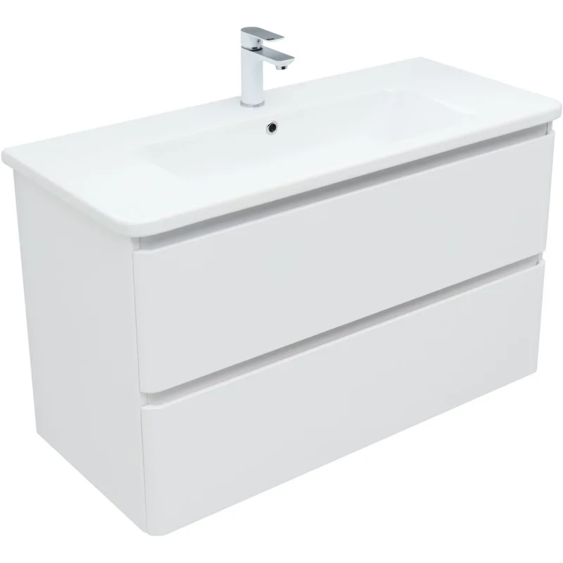 Тумба под раковину Aquanet Эмбер 105 белый матовый