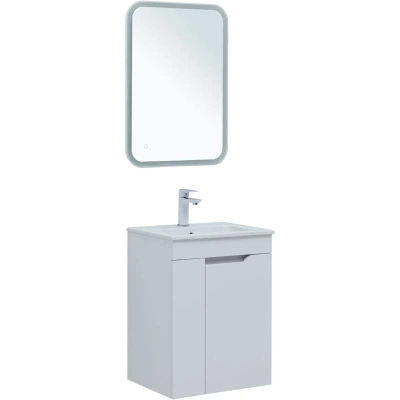 Тумба под раковину Aquanet Практика 50 белый матовый