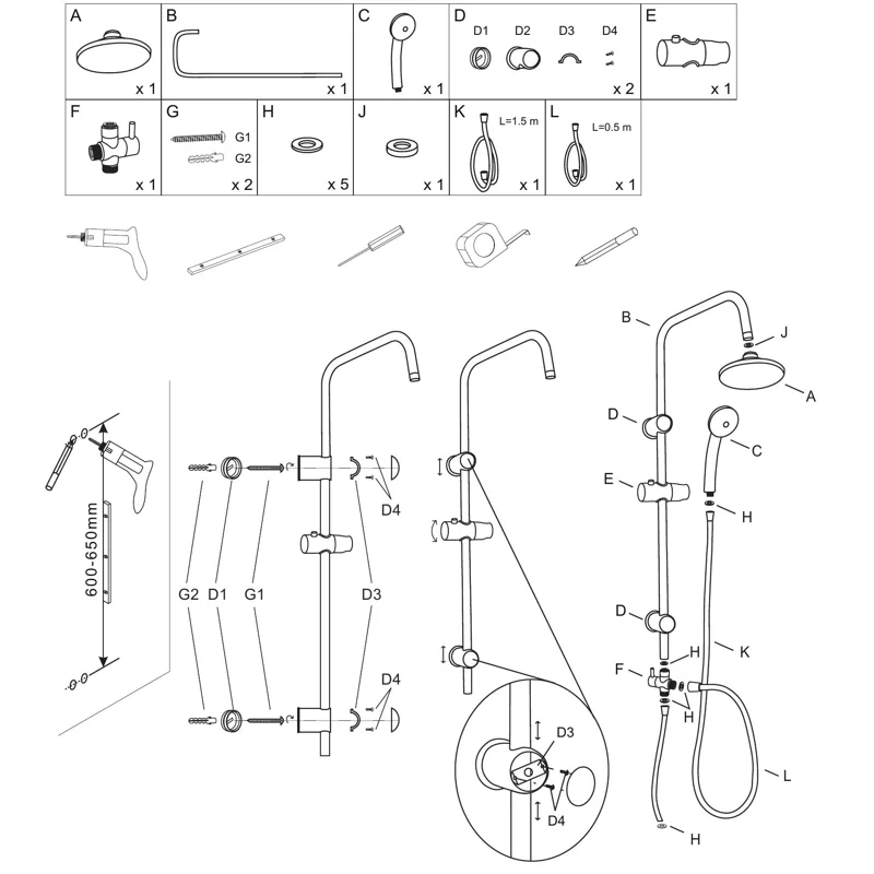 Душевая стойка Aquanet Passion R AF300-70-R-B