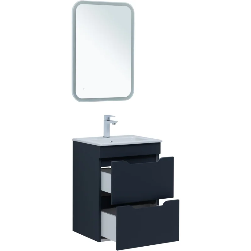 Тумба под раковину Aquanet Практика 50 маренго (2 ящика)