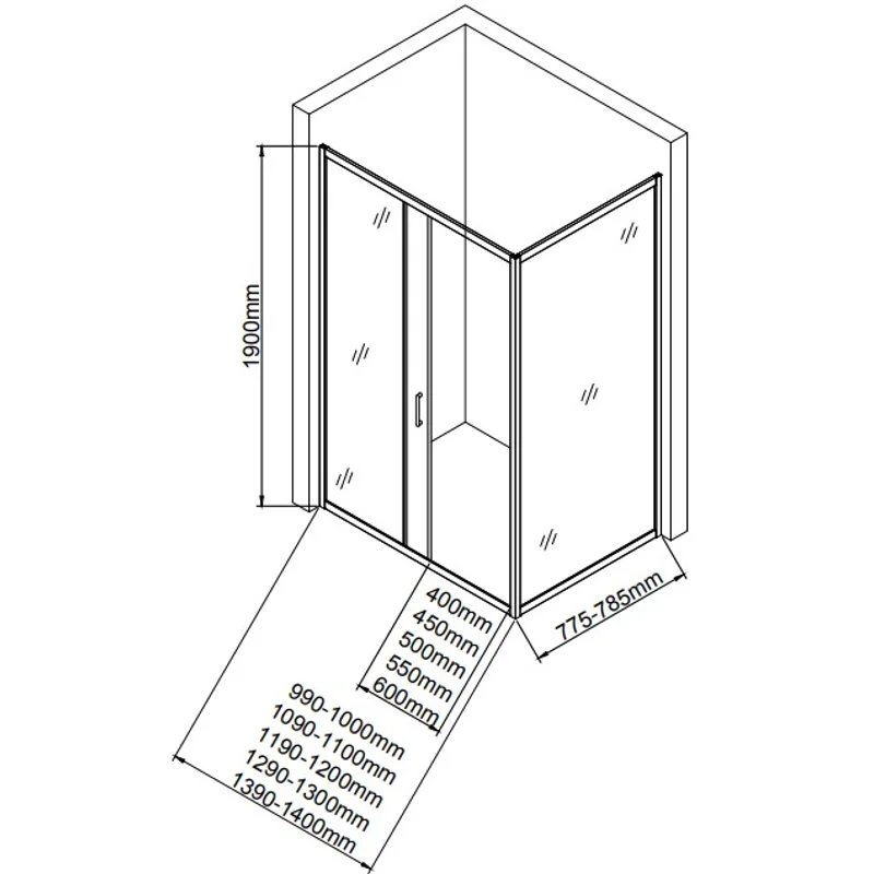 Душевая дверь Aquanet SD-1000A 100, прозрачное стекло