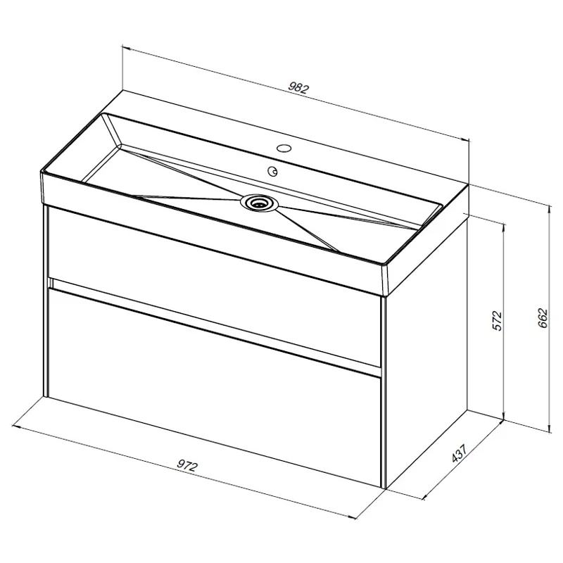Тумба с раковиной Aquanet Бруклин 100 белый