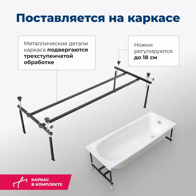 Акриловая ванна Aquanet Extra 170x70 (с каркасом)