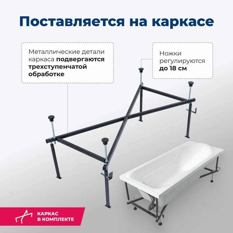 Акриловая ванна Aquanet West 160x70 (с каркасом)