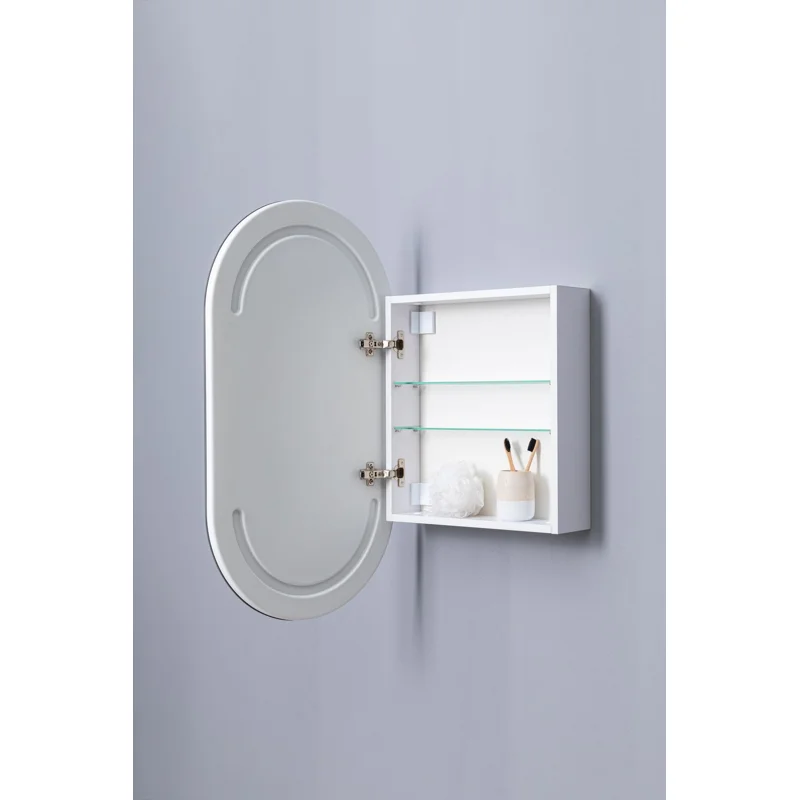 Зеркальный шкаф Aquanet Монте 50 белый, с LED подсветкой