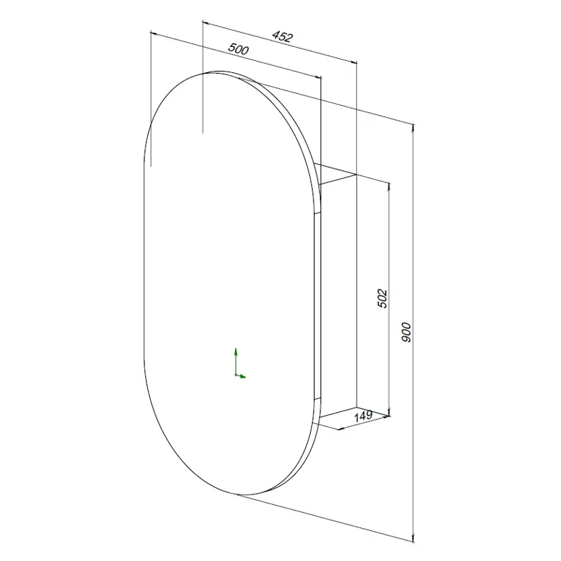 Зеркальный шкаф Aquanet Монте 50 белый, с LED подсветкой