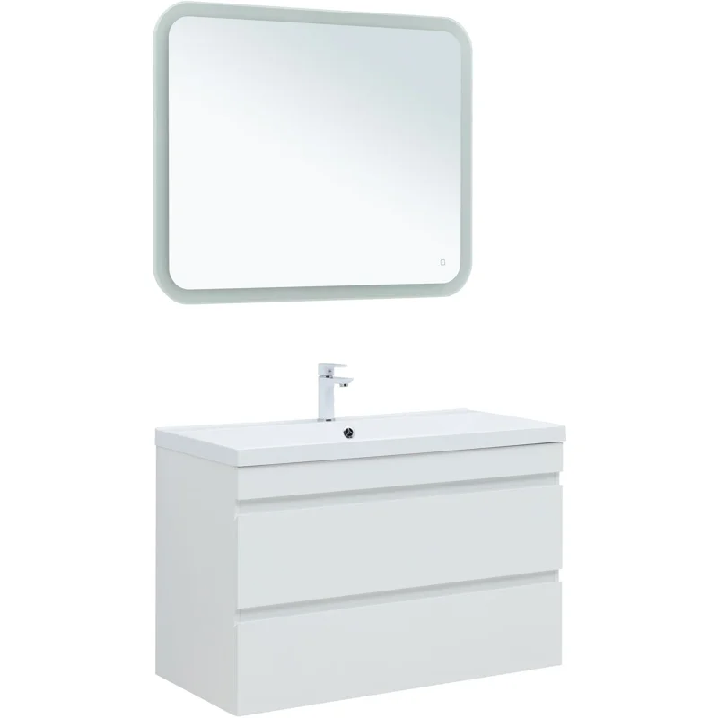 Тумба под раковину Aquanet Нота New 100 белый глянец