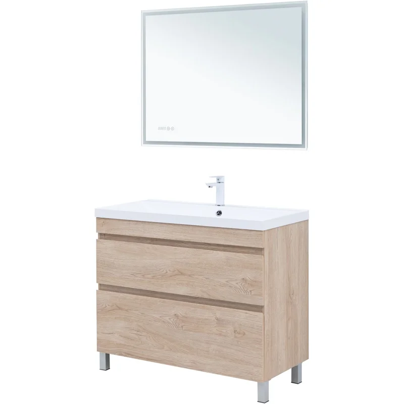 Тумба под раковину Aquanet Нота New 100 дуб светлый