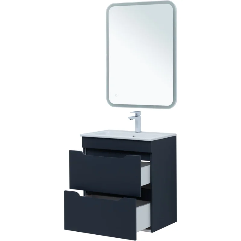 Тумба под раковину Aquanet Практика 60 маренго (2 ящика)