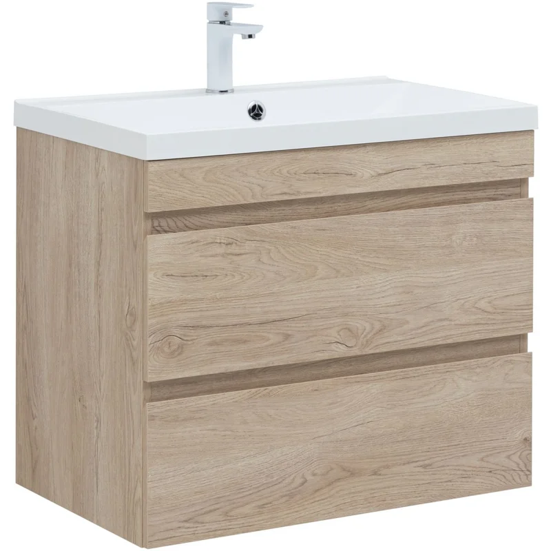 Тумба под раковину Aquanet Нота New 75 дуб светлый