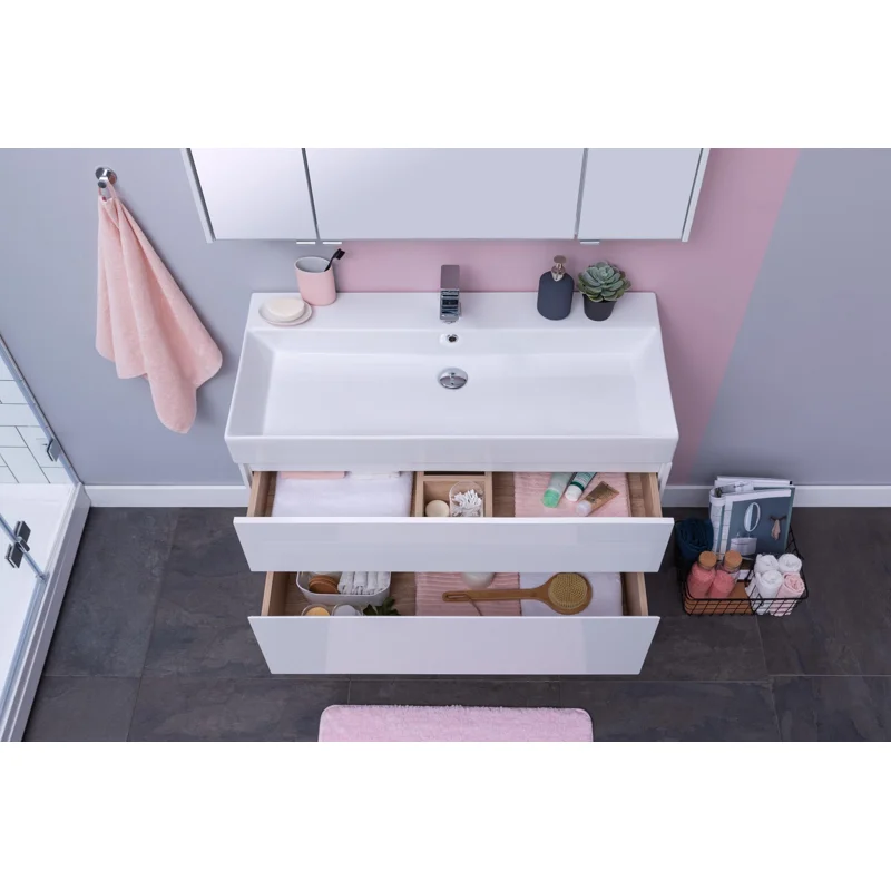 Тумба с раковиной Aquanet Бруклин 85 белый