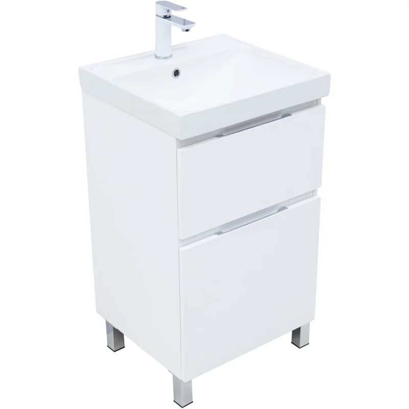 Тумба под раковину Aquanet Алвита New 50 напольная, белый матовый