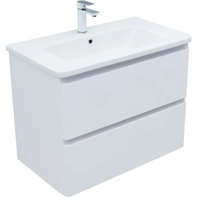 Тумба под раковину Aquanet Эмбер 80 белый матовый