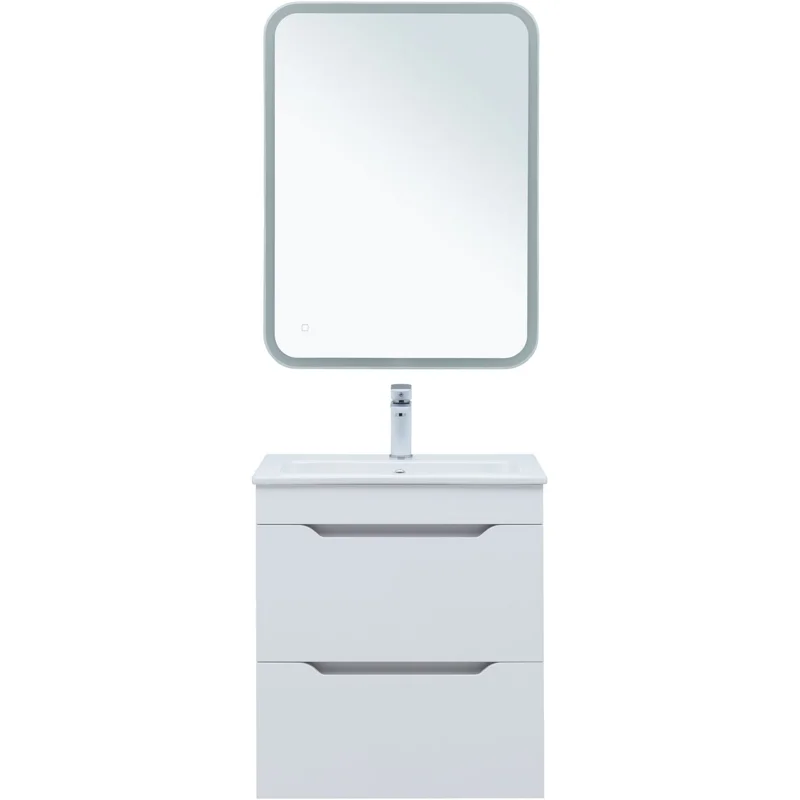 Тумба под раковину Aquanet Практика 60 белый матовый (2 ящика)