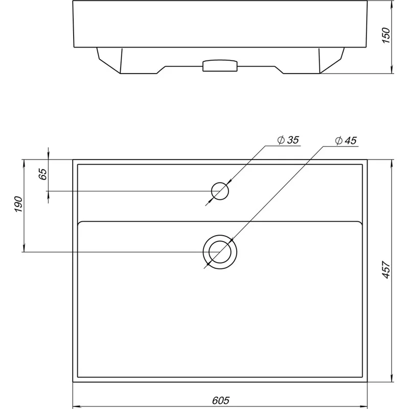 Раковина Aquanet Латина 60