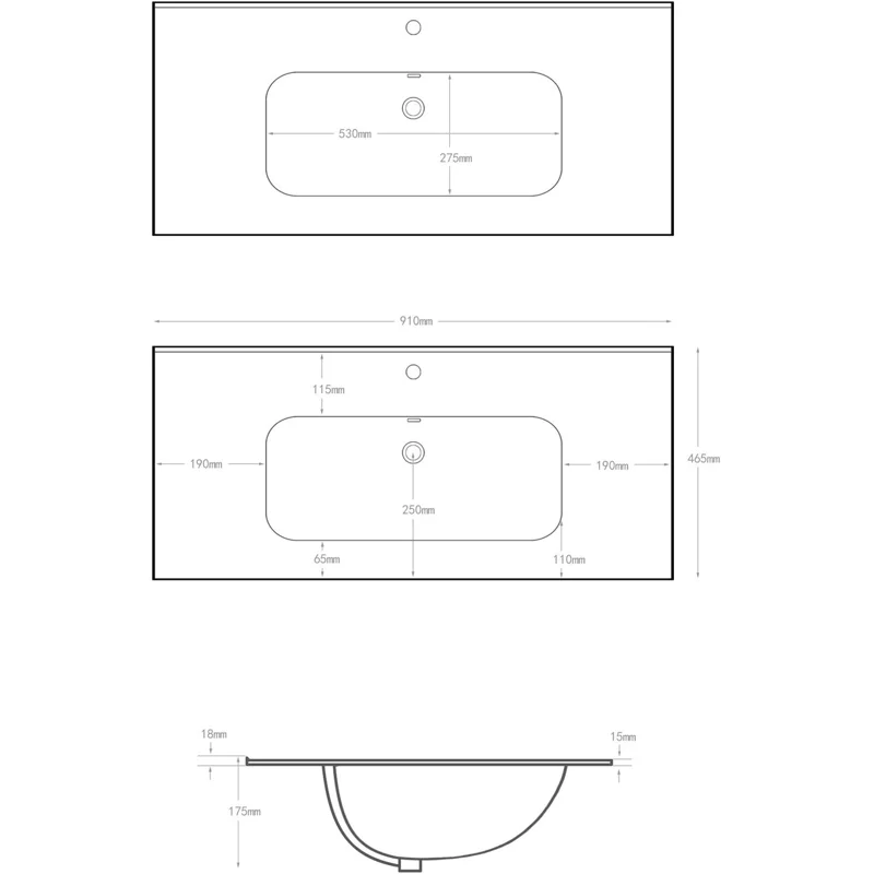 Раковина Aquanet Flat 90 белая