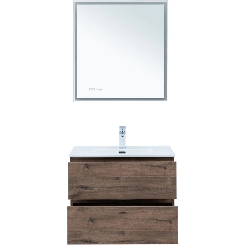 Тумба под раковину Aquanet Алвита New 70 2 ящика, дуб веллингтон табак