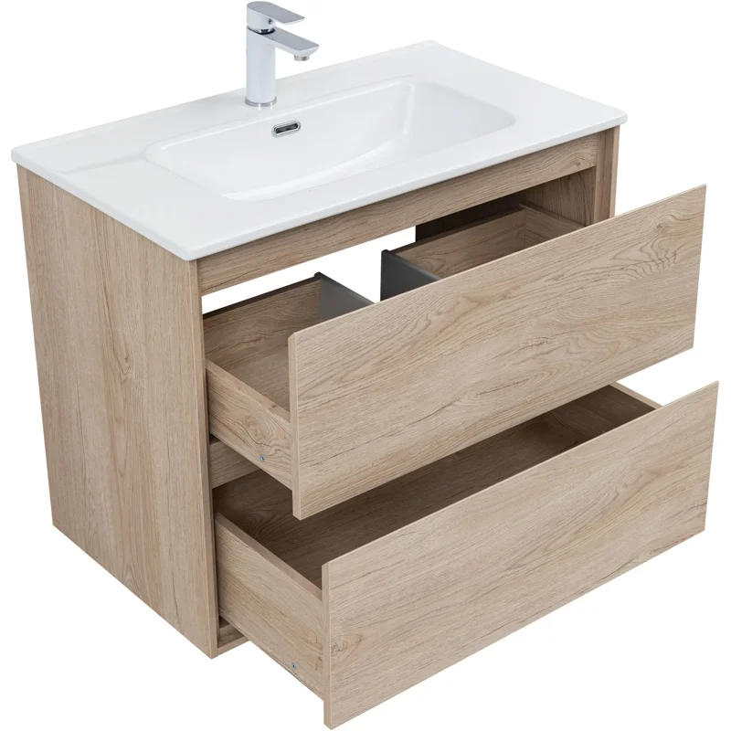 Тумба под раковину Aquanet Милан 80 дуб светлый