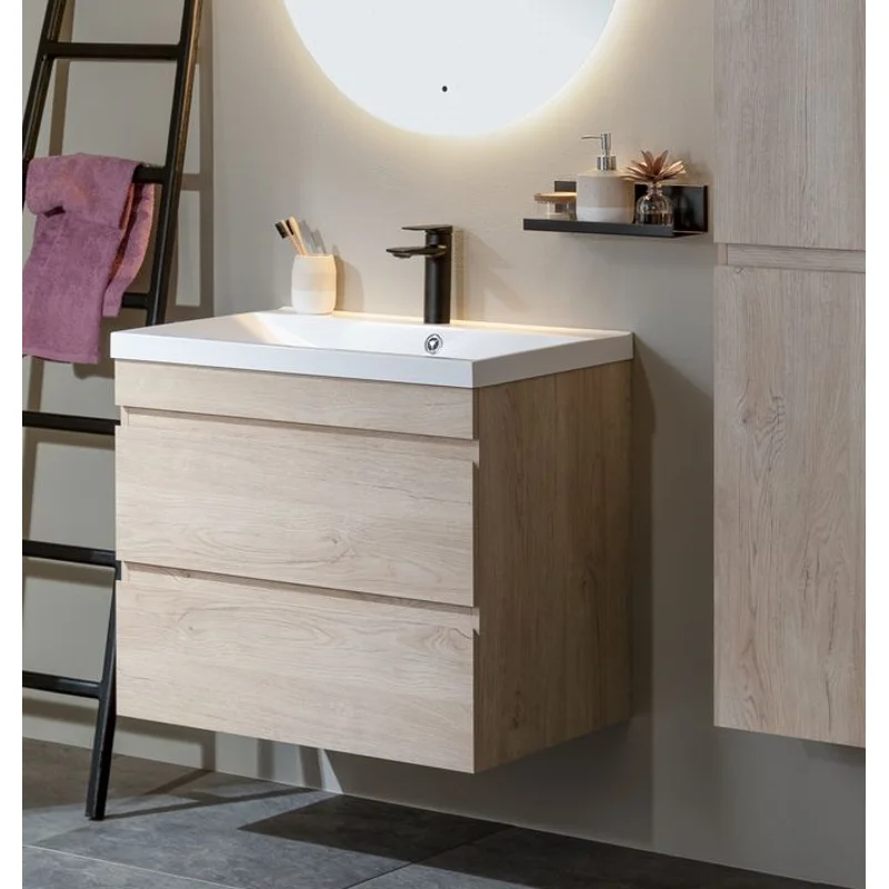 Тумба под раковину Aquanet Нота New 100 дуб светлый