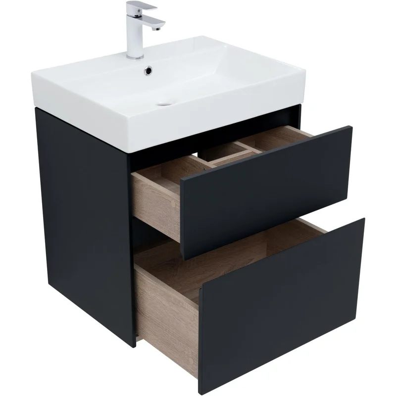 Тумба под раковину Aquanet Бруклин 60 антрацит матовый