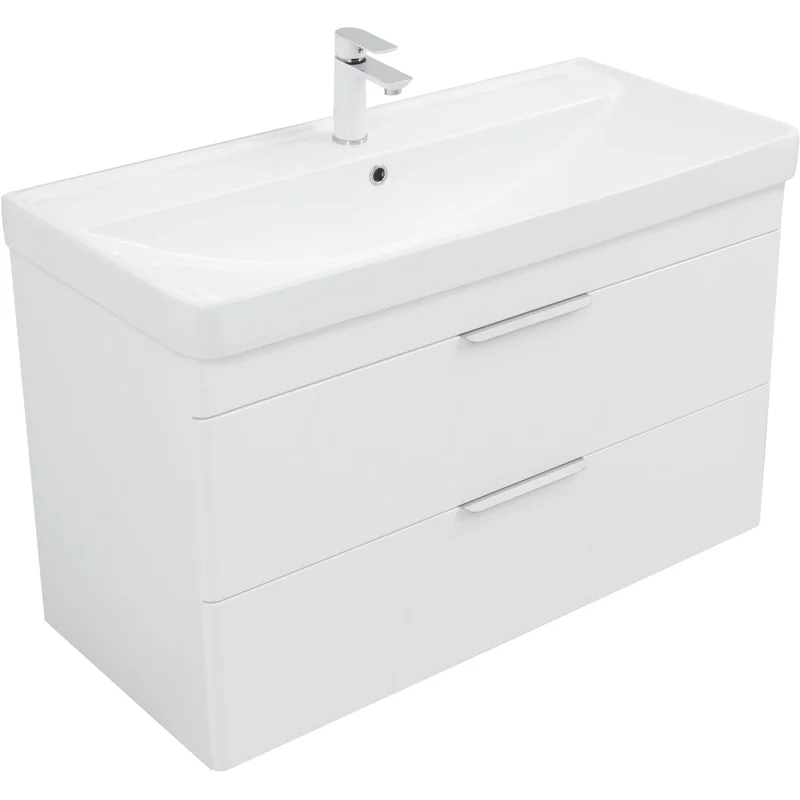 Тумба под раковину Aquanet Ирис New 100 белый глянец