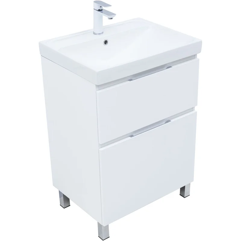 Тумба под раковину Aquanet Алвита New 60 напольная, белый матовый