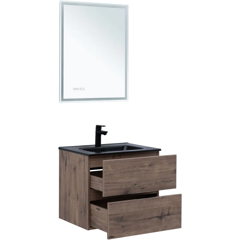 Тумба под раковину Aquanet Алвита New 60 2 ящика, дуб веллингтон табак