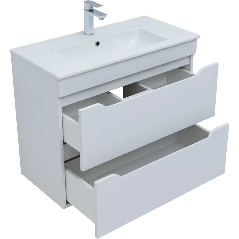 Тумба под раковину Aquanet Практика 80 белый матовый