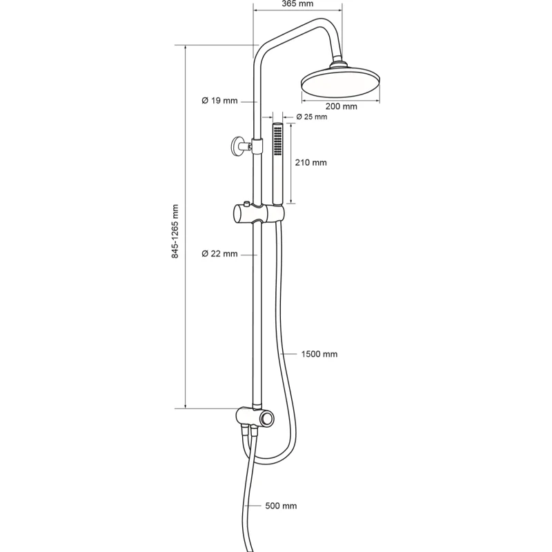 Душевая стойка Aquanet Practic R AF100-70-R-C