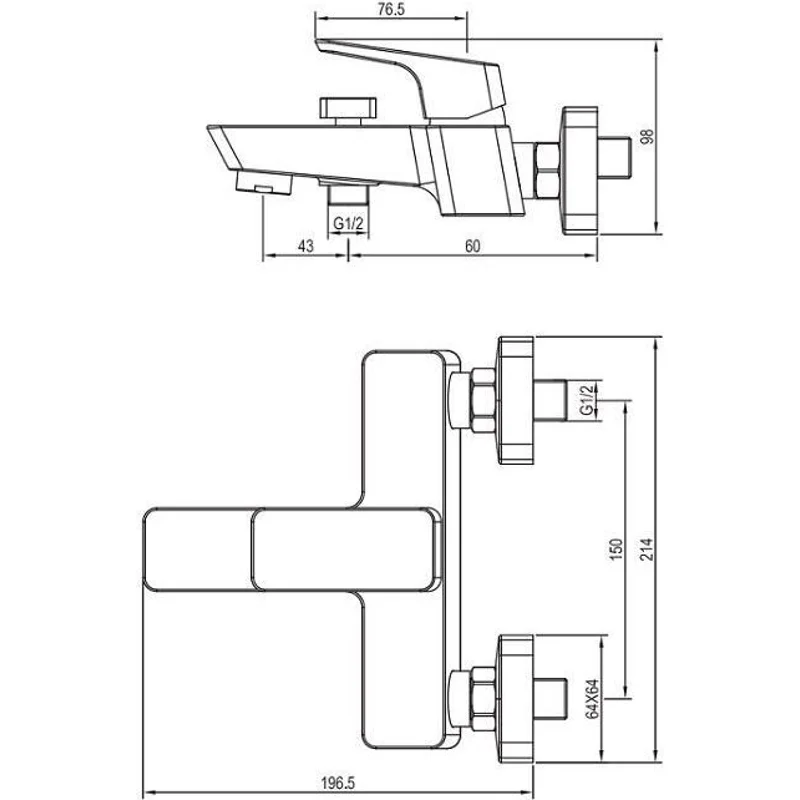 Смеситель для ванны с душем Aquanet Gotic AF440-20B