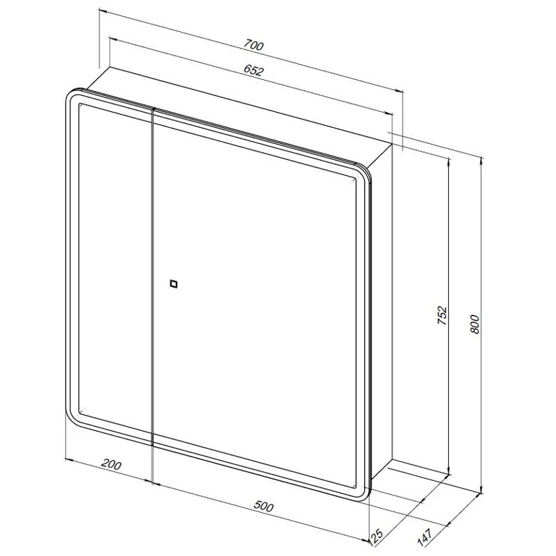 Зеркальный шкаф Aquanet Оптима 70 с LED подсветкой