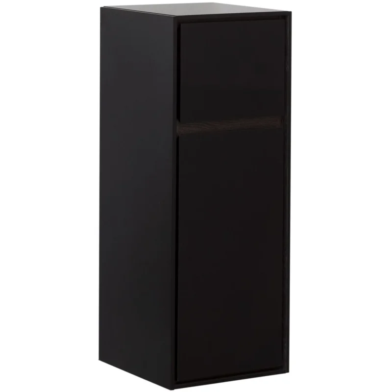 Пенал малый Aquanet Милан 35 черный глянец