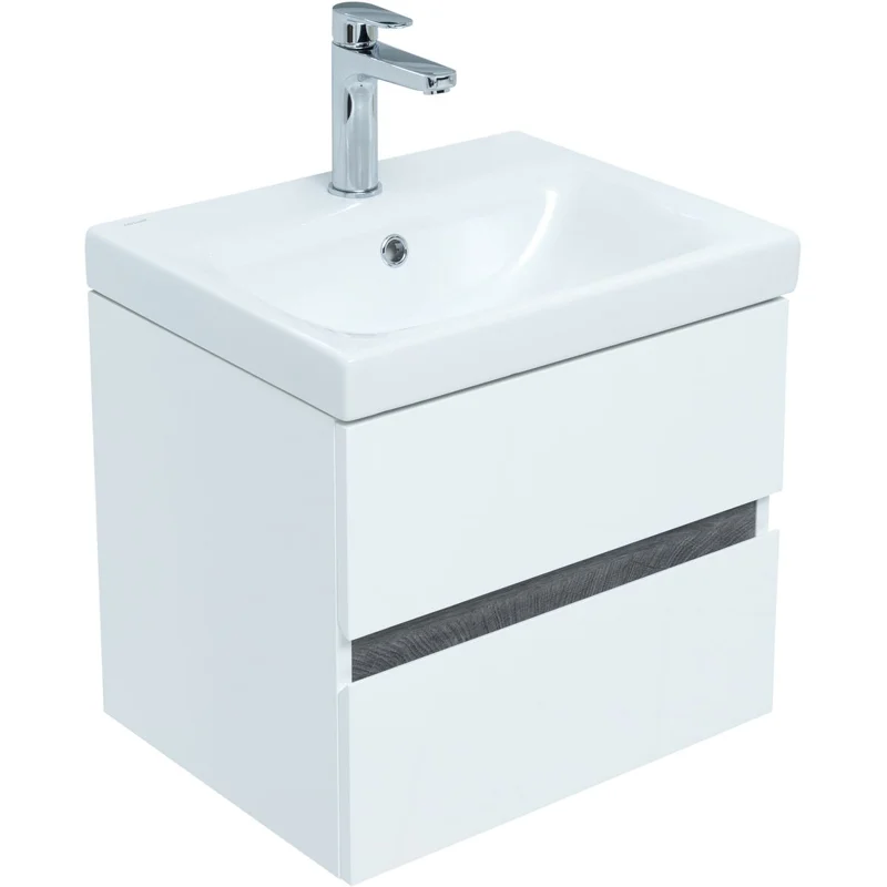 Тумба под раковину Aquanet Беркли 50 белый/дуб рошелье