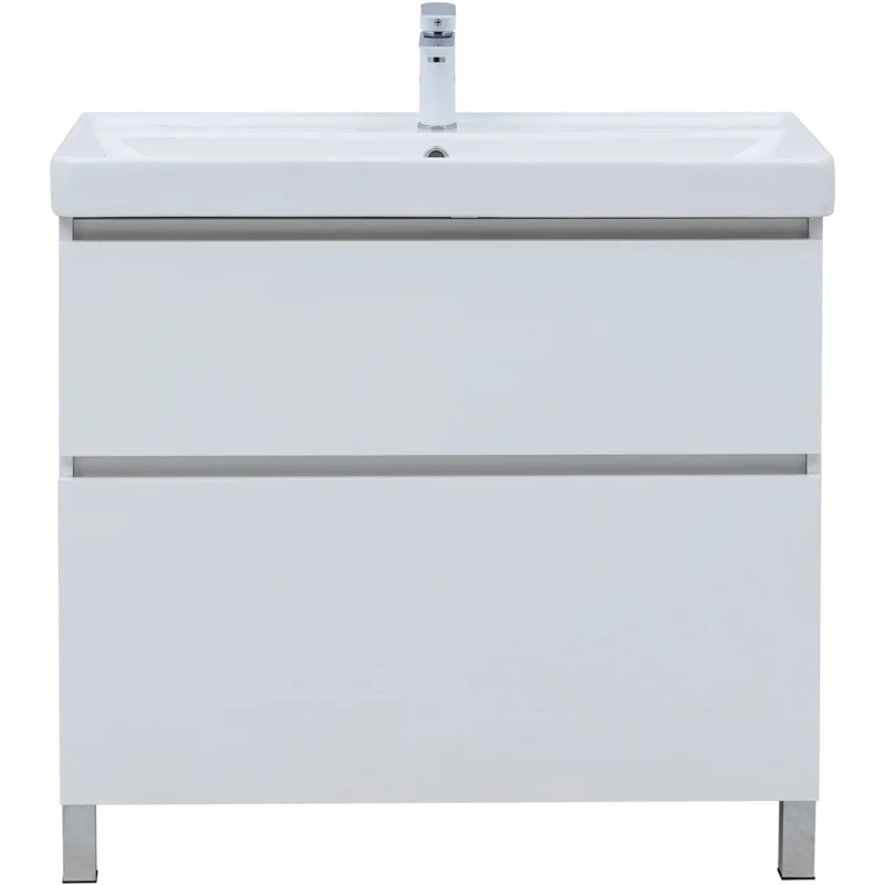 Тумба под раковину Aquanet Вега 90 напольная, белый глянец
