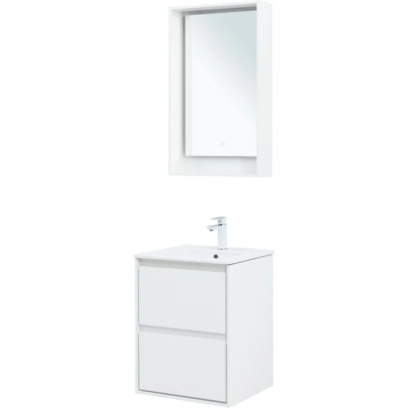 Тумба под раковину Aquanet Милан 50 белый глянец