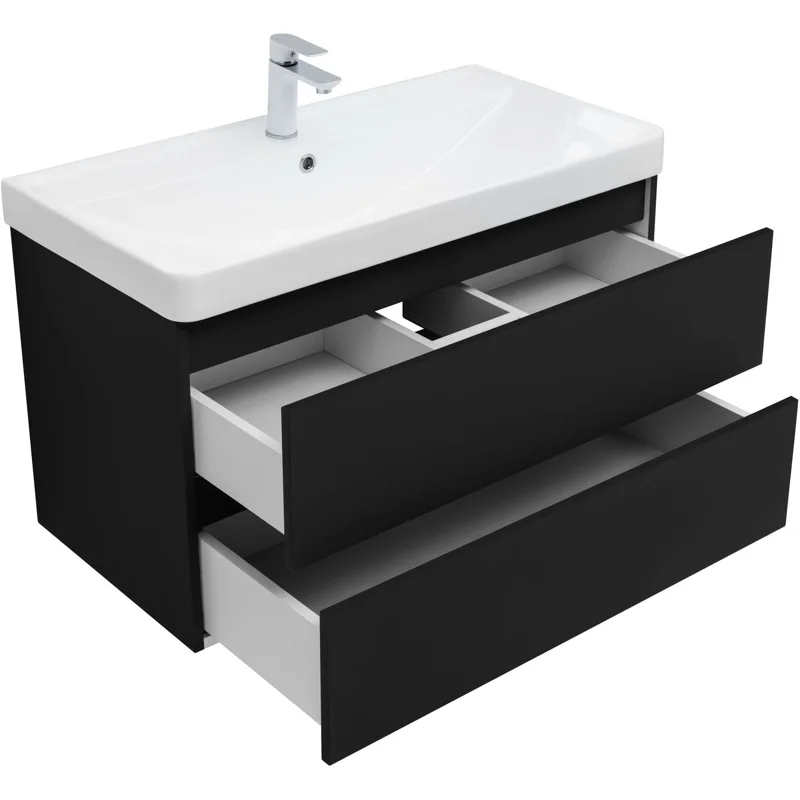 Тумба под раковину Aquanet Вега 2.0 90 черный