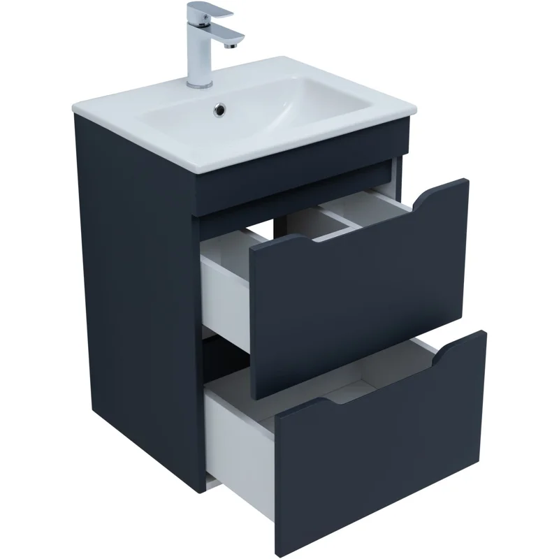 Тумба под раковину Aquanet Практика 50 маренго (2 ящика)