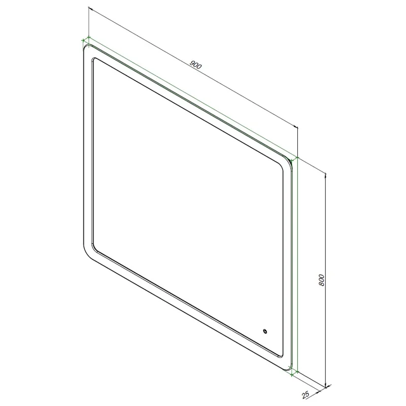 Зеркало Aquanet Ирис 90 с подсветкой LED